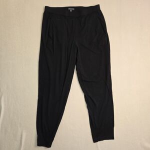 Eileen Fisher Womens Medium PM Black Pull On Pants Elastic Waist Petite Viscose